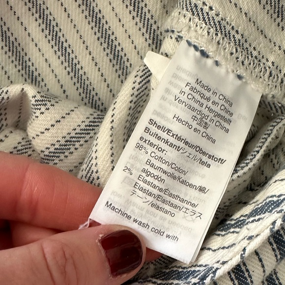 Madewell Emmet Indigo Wide Leg Crop Striped jean, 28 - Picture 5 of 10